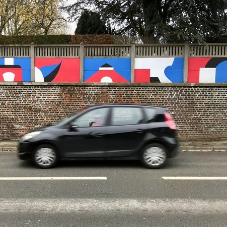 La Madeleine / peinture murale sur l’enceinte du cimetière