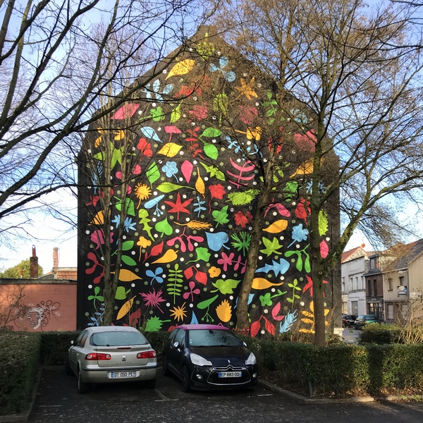 Fresque murale: l’herbier du Parc des Abeilles à Tourcoing