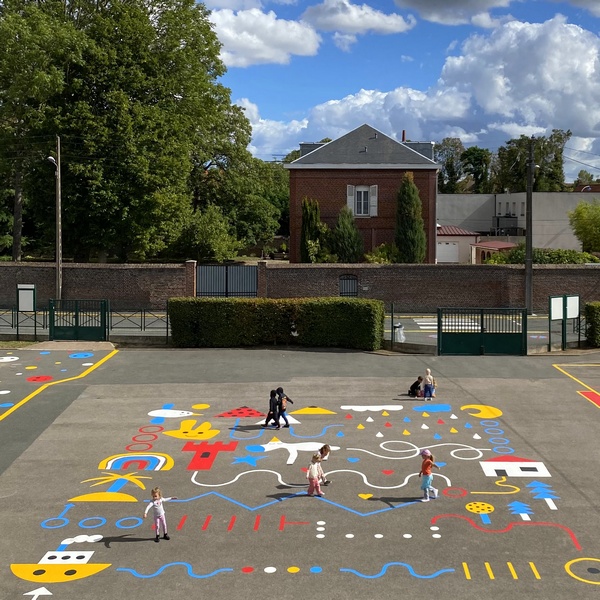 peinture sol / école Suzanne Blin / Noeux-les-Mines (62)